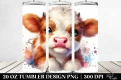 Smiling Baby Highland Cow PNG Product Image 2