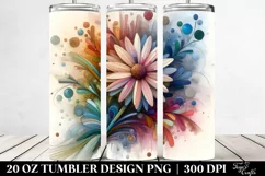 Abstract Wooden Stained Daisy, Transparent 20 Oz Tumbler Product Image 2