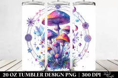 Magical Celestial Mushroom Clipart 20 Oz Tumbler Product Image 2