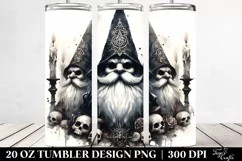 Washed Watercolor Tumbler with Gothic Gnome Design | 20 oz Product Image 2