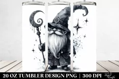 Washed Watercolor Tumbler with Gothic Gnome Design | 20 oz Product Image 2
