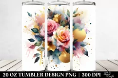 Colorful Bouquet with Rose and Splash | 20 Oz Tumbler Product Image 2