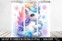 Baby Unicorn with Snowflake. 20 Oz Tumbler Design Product Image 2