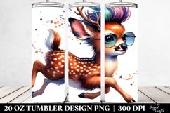 Baby Deer Cool Haircut Drawing | 20 oz Tumbler Product Image 2