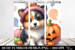 Cute Collie with Jack-o Lantern, Transparent PNG Product Image 2