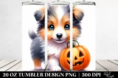 Cute Collie with Jack-o Lantern, Transparent PNG Product Image 2