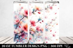 Watercolor Tumbling Spring Petals | 20 Oz Tumbler Product Image 2