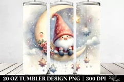 Cute Christmas Gnomes on Moon | 20 oz Tumbler Product Image 2