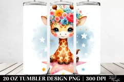 Watercolor Cute Giraffe 20 Oz Tumbler Product Image 2