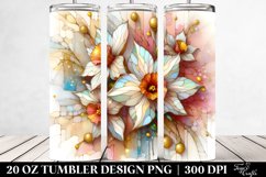 Abstract Wooden Stained Narcissus | 20 Oz Tumbler Product Image 2