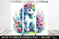 Colorful Baby Unicorn Meadow. 20 Oz Tumbler Design Product Image 2