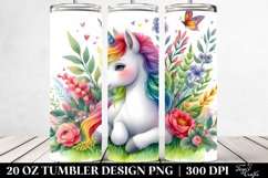 Colorful Baby Unicorn Meadow. 20 Oz Tumbler Design Product Image 2