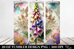 Foxglove on Marble Background | 20 Oz Tumbler Product Image 2