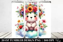 Bear with Flower Crown 20 Oz Tumbler Product Image 2