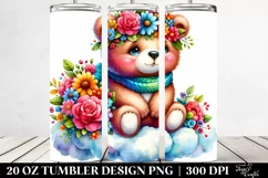 Bear with Flower Crown 20 Oz Tumbler Product Image 2