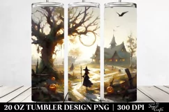 Simple Digital Painting Tumbler with Witch Design | 20 oz Product Image 2