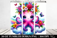 Octopus with Flower Crown 20 Oz Tumbler Product Image 2