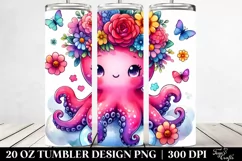 Octopus with Flower Crown 20 Oz Tumbler Product Image 2