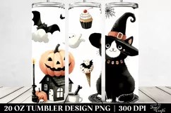 Funny Black Cat Clipart 20 Oz Tumbler Product Image 2