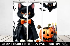 Funny Black Cat Clipart 20 Oz Tumbler Product Image 2