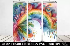 Vibrant Watercolor Rainbow | 20 Oz Tumbler Product Image 2