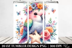 Parrot with Flower Crown 20 Oz Tumbler Product Image 2