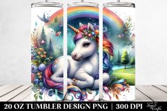 Colorful Baby Unicorn Meadow. 20 Oz Tumbler Design Product Image 2