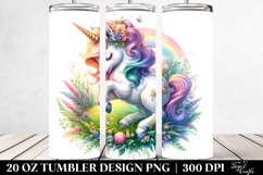 Colorful Baby Unicorn Meadow. 20 Oz Tumbler Design Product Image 2