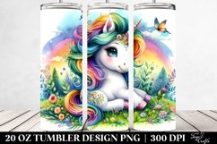 Colorful Baby Unicorn Meadow. 20 Oz Tumbler Design Product Image 2
