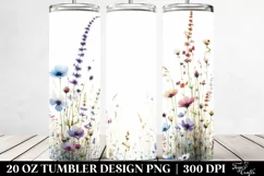 Centered Watercolor Wild Flowers | 20 Oz Tumbler Product Image 2