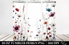 Centered Watercolor Wild Flowers | 20 Oz Tumbler Product Image 2