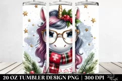 Angry Unicorn with Christmas Decorations 20 Oz Tumbler Product Image 2
