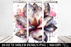 20 Oz Tumbler Sublimation | Shiny Magnolia Design Product Image 2