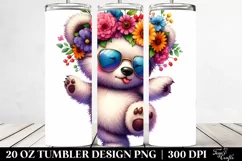 Cute Baby Bear Dancing, Transparent 20 Oz Tumbler Product Image 2