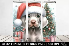 Festive Weimaraner with Santa Hat, High-Res PNG Product Image 2
