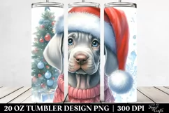 Festive Weimaraner with Santa Hat, High-Res PNG Product Image 2