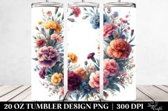 Abstract Floral Frame Carnation | 20 oz Tumbler Product Image 2