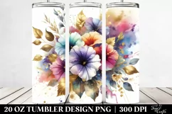 Colorful Abstract Bouquet with Gold Foil | 20 Oz Tumbler Product Image 2