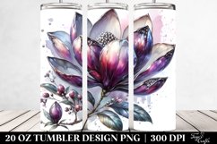 20 Oz Tumbler Sublimation | Shiny Magnolia Design Product Image 2