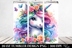Expressive Baby Unicorn Floral Tumbler Product Image 2