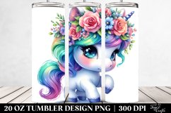 Vibrant Baby Unicorn Floral Tumbler Product Image 2