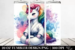 Colorful Baby Unicorn Dojo Background. 20 Oz Tumbler Design Product Image 2