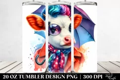 Vibrant Baby Cow Model Tumbler Product Image 2