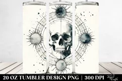 Skull Washed Watercolor Tumbler Design | 20 oz Tumbler Product Image 2