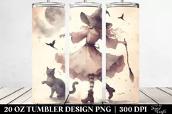 Vintage Watercolor Witch Tumbler Product Image 2