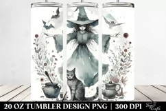 Vintage Watercolor Witch Tumbler Product Image 2