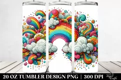 Colorful Whimsical Rainbow Clouds | 20 Oz Tumbler Product Image 2