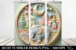 Pastel Christmas Elephant Clipart, Transparent 20 Oz Tumbler Product Image 2