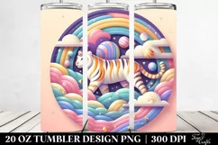 Pastel Tiger Clipart, Transparent 20 Oz Tumbler Product Image 2