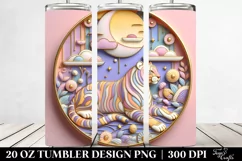 Pastel Tiger Clipart, Transparent 20 Oz Tumbler Product Image 2
